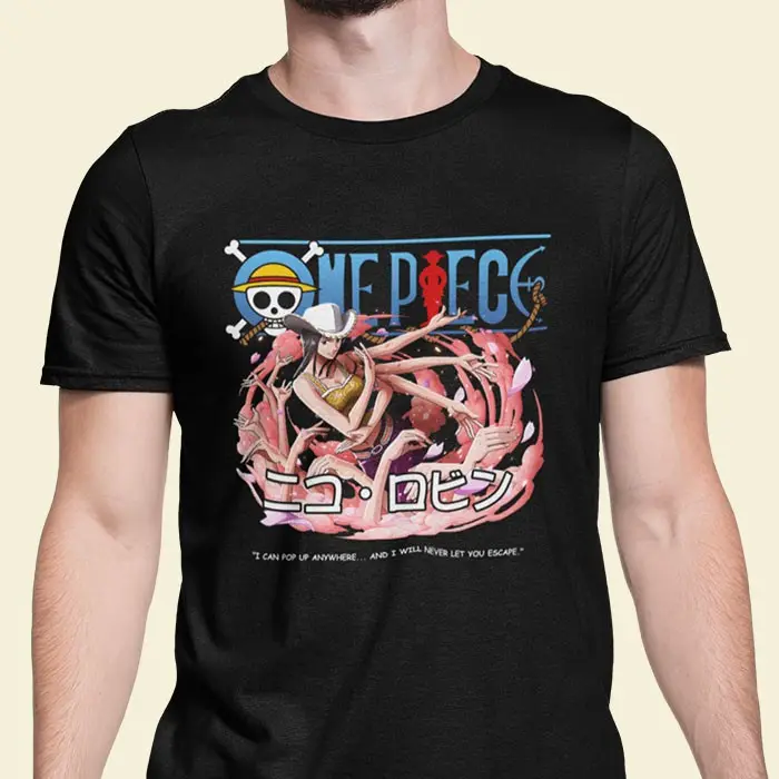 Baju Nico Robin Hitam Kaos Anime One Piece