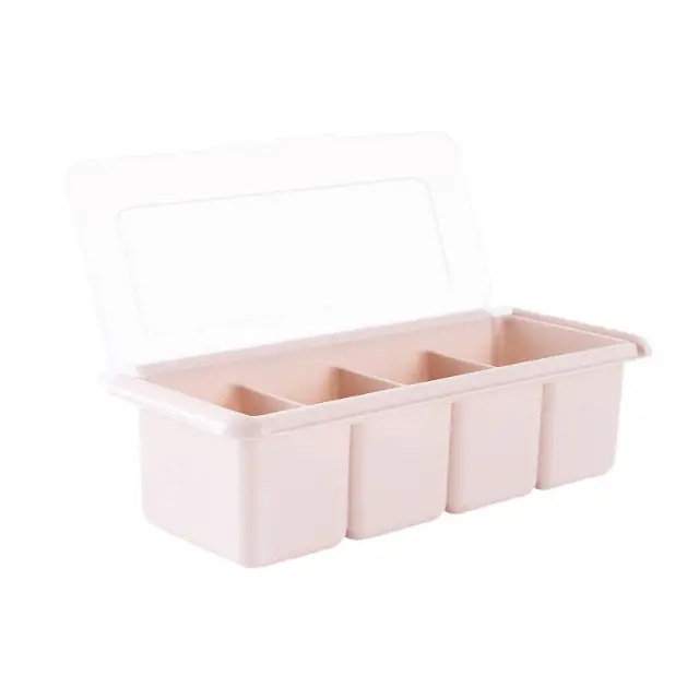 Wadah Tempat Kotak Bumbu Dapur Garam Gula Micin Minimalis 4 Sekat