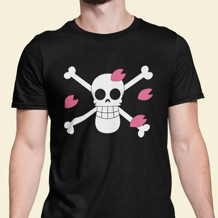 Tshirt Karakter Dr Hiriluk Pirate Flag Baju Kaos One Piece Hitam