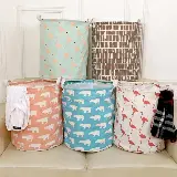 Keranjang Bulat Lipat Cucian Baju Kotor Canvas Praktis Anti Air — 2