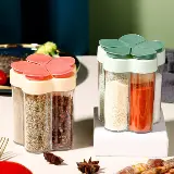 Tempat Penyimpanan Rak Bumbu Dapur Tabur Sekat Garam Merica Bunga 5in1 — 3