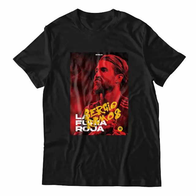 Baju Kaos Bola Sergio Ramos Timnas Klub Spanyol La Furia Roja