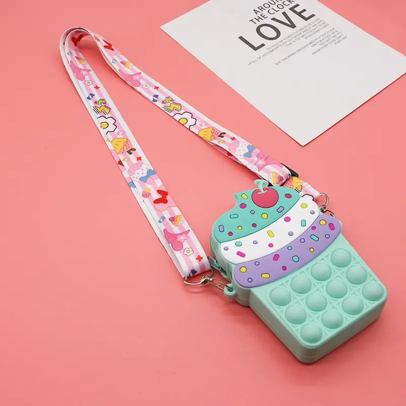 Tas Selempang Pop It 3d Karakter Unicorn Rainbow Mini Kecil Anak