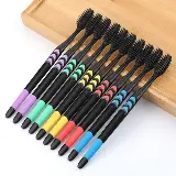 Sikat Gigi Arang Bambu Lembut Bahan Serat Bamboo 1 Paket Isi 10 Pcs — 1