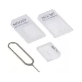 Set Adapater Sim Card Nano Micro Pin dengan Dudukan kartu 4in1 — 1