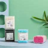 Cotton Bud Kayu Korek Kuping Kapas 2 Sisi Warna Warni 100 Pcs — 3