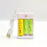 Charger Casan Isi Ulang Battery Baterai AA AAA 3 Slot Kabel Usb — 2