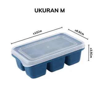 Alat Pencetak Es Batu Puding Agar-Agar 6 Kotak dengan Penutup