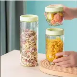Toples Kaca 3in1 Serbaguna Seal Toples Snack Kedap Udara Aesthetic — 4