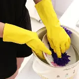 Sarung Tangan Karet Cuci Piring Latex Dotted Synott — 4