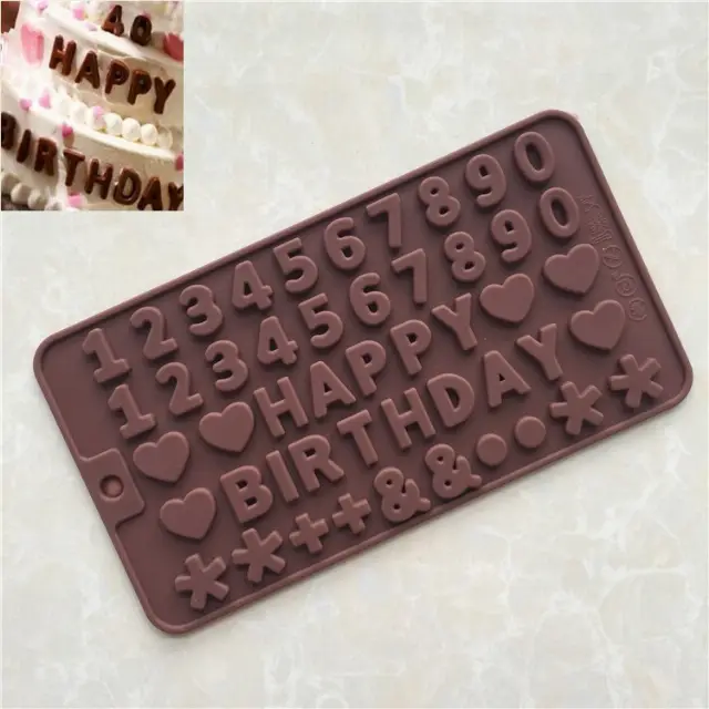 Silikon Cetakan Huruf/Angka Penghias Kue - Food Grade BPA Free