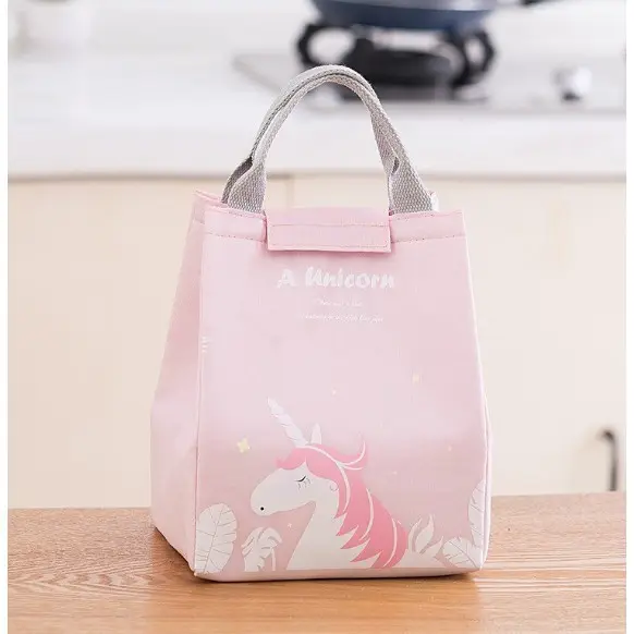 Tas Bekal Lunch Box Set Cooler Bag Unicorn Kotak Makan Termos Panas