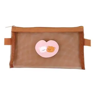 Tempat Pensil Zipper Coklat Motif