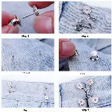 Kancing Jeans Logam Simple Adjustable Motif Bunga Model Pin Bros — 3