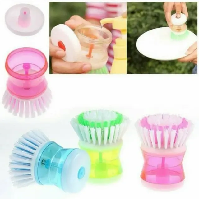 Alat Sikat Pembersih Piring Panci Dengan Dispenser Tempat Sabun Cair