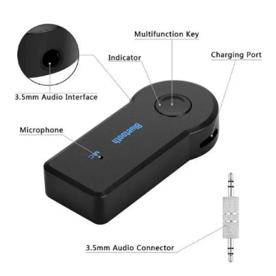 Bluetooth Receiver Audio Mobil mp3 Speaker Aux Jack 3.5 mm