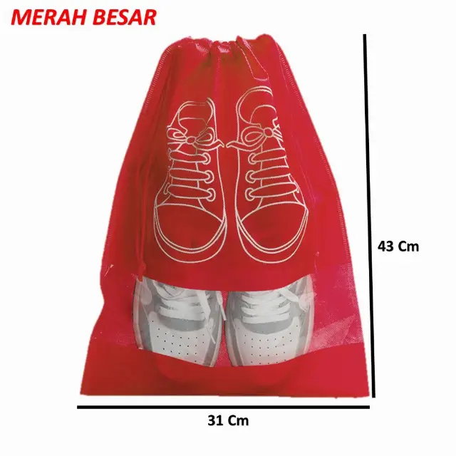 Tas Serut Penyimpanan Sepatu dan Sendal Kantong Sepatu Tali Serut
