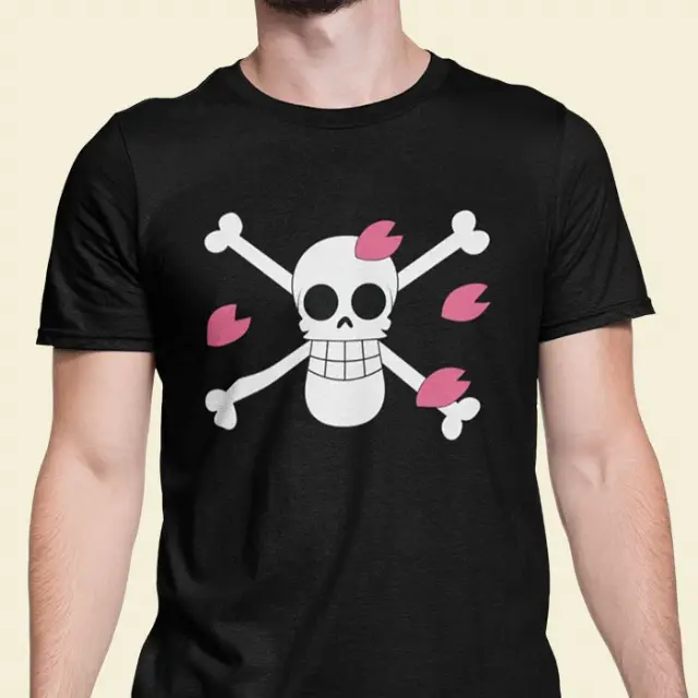 Tshirt Karakter Dr Hiriluk Pirate Flag Baju Kaos One Piece Hitam