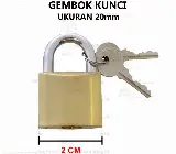 Gembok Koper Kuning Kecil Model Press 20mm Serbaguna — 2