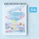 Sketchbook A4 Aesthetic Buku Gambar Spiral Vertikal Kertas Cream — 1