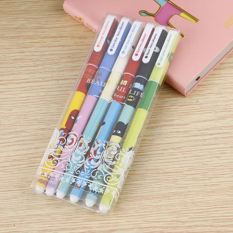 Pulpen Gel Set Warna Warni 1 Set 6 Pcs Motif Korea Kartun