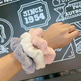 Ikat Rambut Elastis Wanita Anak Halus Kunciran Polos Berbulu Korea — 9
