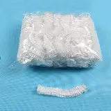 Penutup Rambut Plastik Mandi Cat Rambut Double Karet Transparan — 3