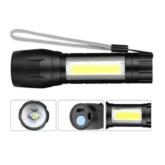 Senter Mini Led Zoom Super Terang Rechargeable Camping Piknik Hiking