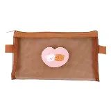 Tempat Pensil Zipper Coklat Motif — 1