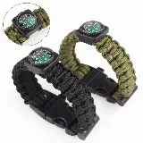 Gelang Survival Paracord Outdoor dengan Peluit dan Flint Fire Starter — 1