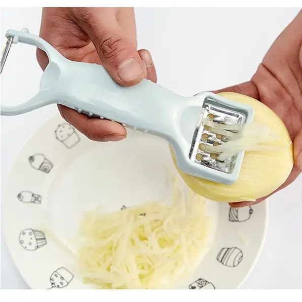 Pisau Kupas Peeler Kentang Sayur Buah Mutifungsi Dengan Parut Keju