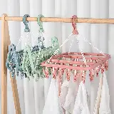 Gantungan Baju Serbaguna 32 Jepit Jemuran Hanger Lipat Multifungsi — 3