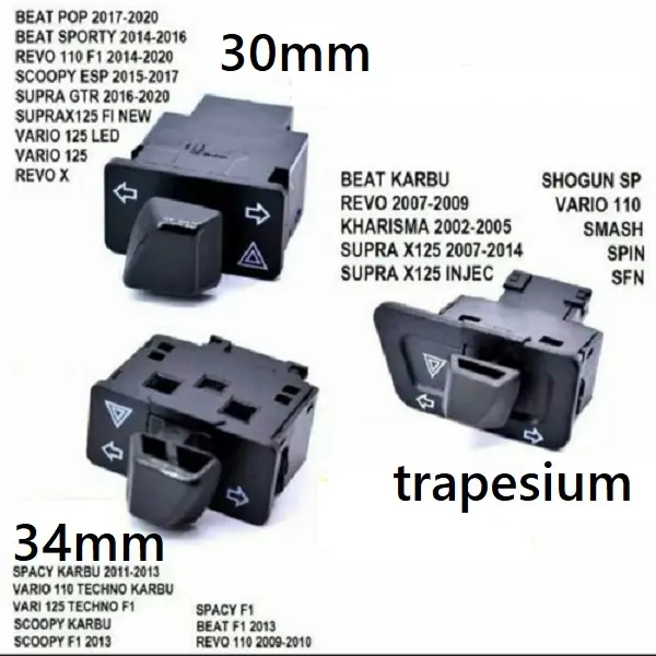 Saklar Sein Sen Hazard Motor 30mm 34mm Trapesium Universal