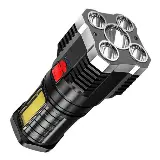 Senter Led Super Terang Jarak Jauh 4 Mode Mata Lampu Rechargeable — 6