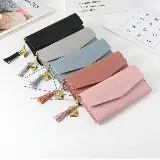 Dompet Lipat Wanita Panjang Korea Simple Elegan Polos Import — 7