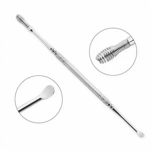Korek Pembersih Kuping Besi Stainless Steel Spiral Per Spring 3 In1