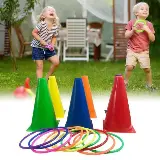 Mainan Lompat Cincin Kerucut Rintangan Olahraga Big Cone Ring Throw — 1