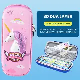 Pencil Case Kotak Tempat Pensil 3D Timbul Karakter Unicorn — 2