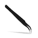 Pinset Tweezer Lancip Anti Statis Bengkok Stainless Steel — 4