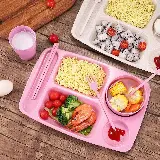 Piring Makan Anak 5 Sekat Bpa Free Amah Lingkungan Bahan Jerami — 1