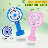 Kipas Angin Mini Portable Rechargeable Karakter Dengan Lampu Led — 1