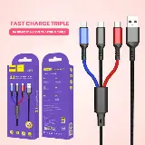 Kabel Data Type C Micro USB iPhone Fast Charging 6A 3 In 1 — 2