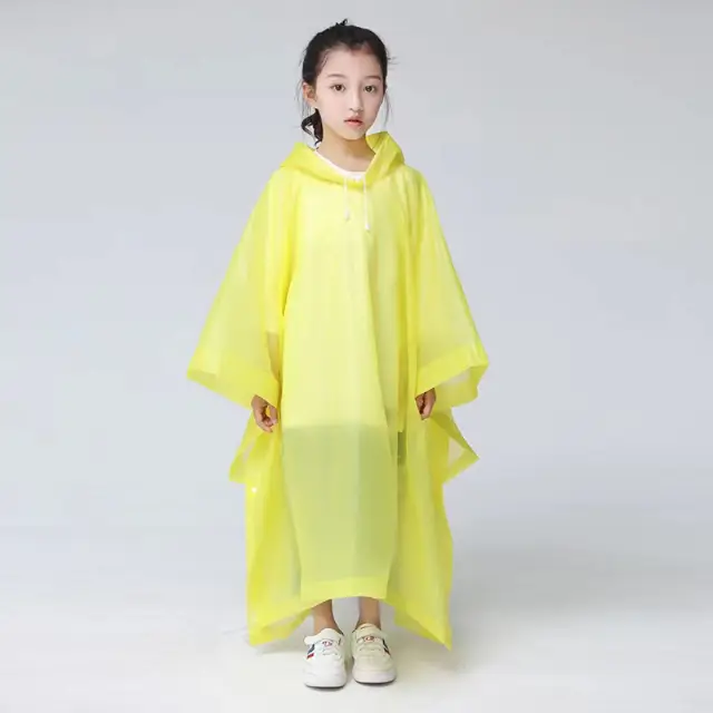 Jas Hujan Model Poncho Waterproof untuk Anak dengan Bahan EVA Tebal