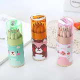 Pensil Warna Kayu Murah 12 Warna Dengan Pengserut Dan Box Karakter — 6