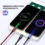 Kabel Data Type C Micro USB iPhone Fast Charging 6A 3 In 1 - Image 6
