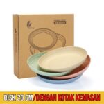 Set Piring Makan Cekung Serat Gandum 1 Set Isi 4 Pcs - 1 set random - Image 3