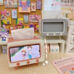 Tissue Box Kotak Tempat Tisu Dengan Holder Hp Moder Tv - putih - Image 2