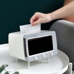 Tissue Box Kotak Tempat Tisu Dengan Holder Hp Moder Tv - putih - Image 6