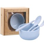 Set Mangkok Serat Jerami Classic Tempat Makan Lengkap - Biru