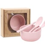Set Mangkok Serat Jerami Classic Tempat Makan Lengkap - Pink